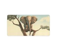Little Elephant on Tree Keyboard Mat Large Gaming Mouse Pad, Anti-Slip Desk Mat for Desktop Desk Work/Home Writing Mat 11.8 * 23.6 Inches