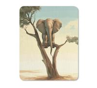 Little Elephant on Tree Mouse Pad Thin Mouse Mat 13.68