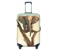 Little Elephant On Tree Print Luggage Cover Suitcase Cover Elastic Washable Suitcase Protector For 21-32 Inch, Black, L