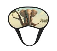 Little Elephant on Tree Sleep Mask for Side Sleeper, Blackout Sleep Eye Mask Comfortable Blindfold Eyeshade Soft Breathable Sleeping Mask with Elastic Strap Silk Eye Covers for Travel