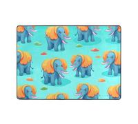 Little Elephant with Big Ears Flannel Floor mat (80x58 inches), Bedroom Carpet, Living Room and Study Decoration mat