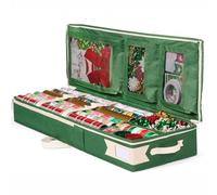 Little ELF Premium Wrapping Paper Storage Organizer, Easy to Carry, Fits 24 Rolls of Wrapping Paper, 6 Individual Pockets for Gift Wrap Supplies, Lightweight and Sturdy