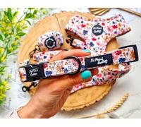 Little Enchanted Meadows Pet Pooch Boutique Floral Dog Collar. Size XS-M (Extra Small 22-30cm / 8.7-11.8inch. 1.5cm wide)