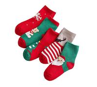 Little English Christmas Socks For Babies & Toddlers - Soft on Baby Skin & keeps them warm - 95% Cotton Unisex Christmas Pattern Socks for Ages 1-3 years - Festive Five - 5 Pairs