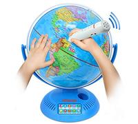 Little Experimenter Talking Globe - Interactive Globe for Kids Learning with Smart Pen - Educational World Globe for Children with Interactive Maps - 9”