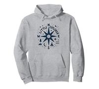 Little Explorer Adventure Compass Nursery Wall Pullover Hoodie, Adult Unisex, Heather Grey, XL