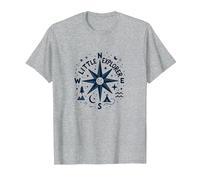 Little Explorer Adventure Compass Nursery Wall T-Shirt, Men, Heather Grey, XL