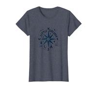 Little Explorer Adventure Compass Nursery Wall T-Shirt, Women, Heather Blue, XS