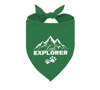 Little Explorer Dog Bandana, Adjustable Pet Triangle Scarf for Outdoor Adventure Hiking Camping Photo Outfit Accessory, Green Neckerchief for Small Medium Dogs