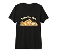 Little Explorer Fox Deer Owl Mushroom Forest Friends Premium T-Shirt