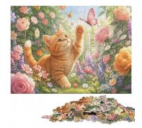 Little Explorer Ginger Kitten in the Roses Jigsaw Puzzle, 500 Pieces | Section-by-section building - steady puzzle progress on weekends.