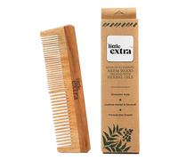 Little Extra Neem Wood Comb for Hair - Handmade, Natural, Soaked in Neem Oil - Dual Tooth, Fine and Wide Teeth