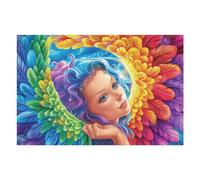 Little Fairy Girl Floral 1000 Piece Premium Jigsaw Puzzle For Men Educational Decompression Adults Anxiety Memory Care Mothers Valentines Wooden 1000 PCS