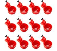 Little Family Members Red Poultry Gravity Water Cups Automatic Drinker 4-Pack