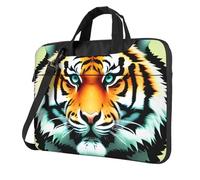 Little fat tiger head 15.6 inch Laptop shoulder bag, portable bag, with shoulder strap and pocket.
