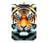 Little Fat Tiger Head Acrylic Clipboard A4 Letter Size Standard Clipboard with Metal Profile Clip, Hanging File Holder for Teacher, Social Worker, Office Supplies 8.5 X 12.5 Inch
