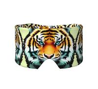 Little Fat Tiger Head Adjustable Sleep Eye mask and Earmuffs, Unisex Side Sleeping Headband (26.8 * 4.3 inches), Indoor and Outdoor Travel Yoga Comfort Cover,
