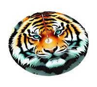 Little Fat Tiger Head Christmas Tree Skirt 48" Fashion Holiday Accessories Suitable for Halloween and Christmas