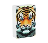 Little Fat Tiger Head Cigarette Case 85mm King Size, Crushproof Plastic Cigarette Box Holder for Men Women Cigar Protective Cover Waterproof Cigarettes Holder 20 Capacity