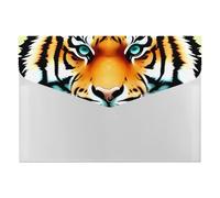 Little Fat Tiger Head File Folder, Plastic Accordion File Folders with 6 Pockets, Expanding File Organizer with Snap Closure, Portable Document Paper Organizer, Office Supplies Filing Folders
