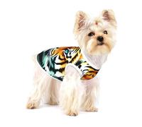 Little fat tiger head Full Print Cotton Pet Vest L Dog Cat Clothes Soft Elastic Breathable Pullover Pet