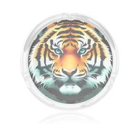 Little fat tiger head Glass ashtray with recessed mouthpiece design, suitable for both indoor and outdoor smoking.