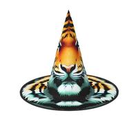 Little fat tiger head Halloween Witch Hat Comfortable And Durable Suitable For Party Role Play And Carnival, Black, 2 PCS