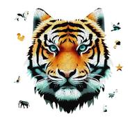 Little Fat Tiger Head Jigsaw Puzzle 175PCS Wolf Head Design Puzzle Wooden Jigsaw Puzzles for Adults Families