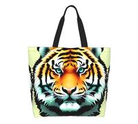 Little fat tiger head Large Capacity Shoulder Tote Bag for Women â€“ Water-Resistant Polyester Shopper for Shopping Work Daily Use