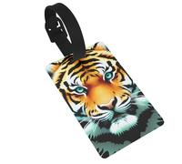 Little Fat Tiger Head Luggage Tags for Suitcases - Durable PVC ID Tags with Detachable Straps for Travel, Backpack, Golf Bag, Anti-Loss