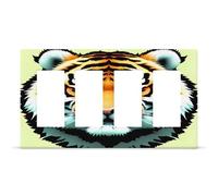 Little Fat Tiger Head Outlet Cover Exquisite Durable Decorative Wall Plate Premium Polycarbonate Thermoplastic 4-Gang Faceplate Covers Fashion Hidden Screw Light Switch Cover