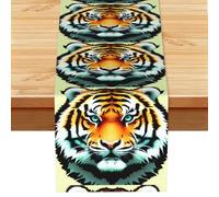 Little fat tiger head Print Party Table Runner, Holiday Kitchen Dining Tabletop Runners, for Home Indoor Decor 13x72 In