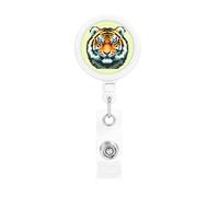 Little Fat Tiger Head Retractable Badge Holder. Stylish Full-Width Print, Suitable for Offices, Schools, Hospitals, etc.