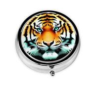 Little Fat Tiger Head Round Pill boxï¼ŒPill Boxï¼Œ Portable On-The-Go Pocket Pharmacy,