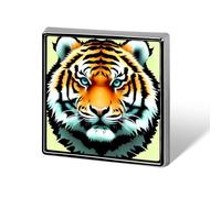 Little Fat Tiger Head Square Lapel Pin Women's Novelty Buttons & Pins Metal Badge Cute Brooch Pin Retro Pinback Badge Fashion Bag Pins for Hat Backpacks Tie Suit Wedding Party Accessory