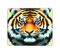 Little Fat Tiger Head Square Waterproof Non-Slip Rubber Base Mouse Mat for Office Laptop,Laptop Wireless Mouse Home Office Travel 10 X 12 Inch