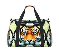 Little fat tiger head Travel Duffel Bag Carry On Overnight Weekender Bag with Shoulder Strap Large Capacity Sports Gym Tote