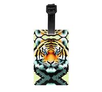 Little Fat Tiger Head Travel Luggage Tags, Removable Children's School Bags, briefcases, Sports Bag Tags, Golf Bag Privacy Labels