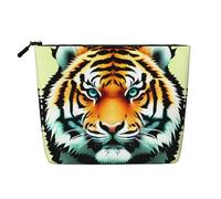 Little Fat Tiger Head Versatile Travel Toiletry Bag - Fake Hemp Makeup Bag for Multi-use - Cosmetic Accessories Organizer