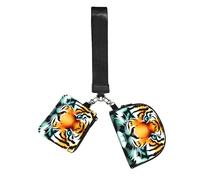 Little Fat Tiger Head Wristlet Keychain Wallet For Women-Small Wrist Bag For Keys Cards, 2 Pack Zip Pouch For Running Gym Travel, Outdoor Sports