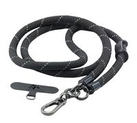 Little Fire Craft Cell Phone Lanyard Crossbody Rope Around the Neck Wrist Strap for Most Smartphone Case Headset Keychain Offices ID - Black Reflective