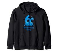 Little Firefighter 6th Birthday Art Zip Hoodie
