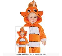 Little Fish Costume Orange & White Clown Fish Fancy Dress Outfit Toddlers Age 1-