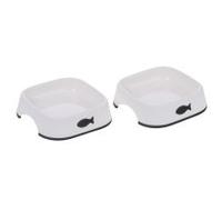 Little Fish Plastic Cat Bowls - Set of 2 - 2 x 0.2 litre
