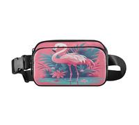 Little Flamingo Pink Fashionable Crossbody Bag Waist Packs for Women Men Teenagers Water Resistant Belt Bag with Adjustable Strap for Workout Running Hiking, Little Flamingo Pink, One Size