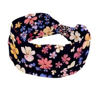 Little Flower Pattern Elastic Headbands for Women, Wide Headband, Knotted Hairband, Vintage Head Wraps for Daily Use, Yoga, Workout