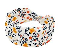 Little Flower Pattern Stretchy Headbands for Women Sport Turban Headband Soft Twist Knotted Hairwrap Hairband for Yoga Workout Daily