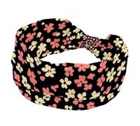 Little Flower Pattern Wide Headbands for Women Non Slip, Workout Headband, Elastic Hair Bands, Sweat Yoga Hairband, Knotted Head Wraps for Girl Ladies