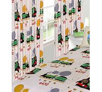 LITTLE FLYING SCOTSMAN 66" x 54", CURTAINS WITH TIE BACKS NOVELTY TRAINS CREAM GREEN LNER 4472