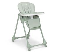 Little Folks by Delta Children 2-in-1 SlimFold High Chair for Babies and Toddlers Grows with Baby, Adjustable Height, Quick Clean - Dishwasher Safe Tray, Easy Push Wheels, Compact Fold, Sage Green